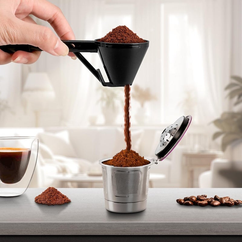 CAFEMASY Measuring Scoop with Funnel for Filling Water Bottles with Protein Powder Milk Powder Filling Resuable K Cup Coffee Capsule with Coffee Grounds - Image 5